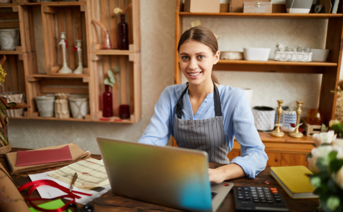 Female Small Business Owner Outsource Bookkeeping Image Business Owner
